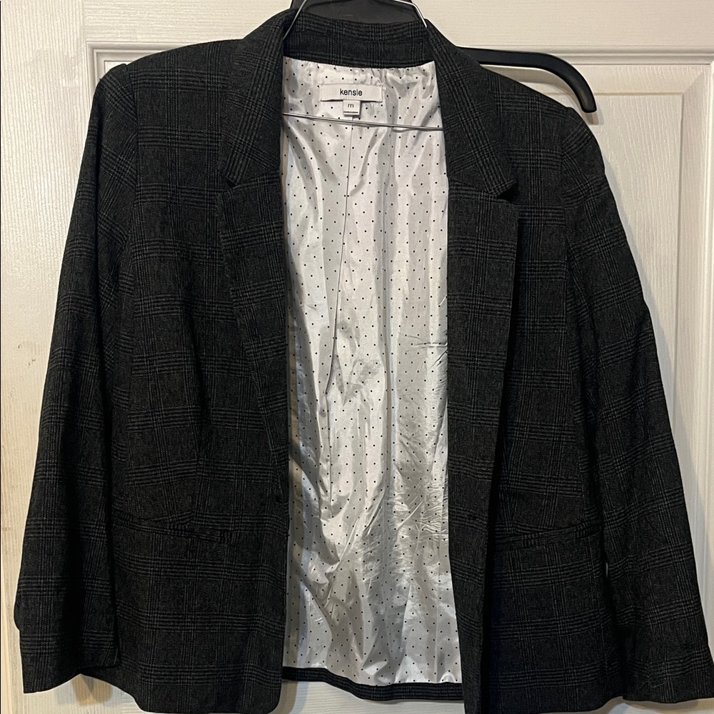 Kensie Charcoal Checkered Jacket